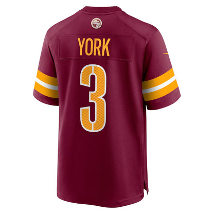 W.Commanders #3 Cade York Burgundy MIKSHPS Game Jersey
