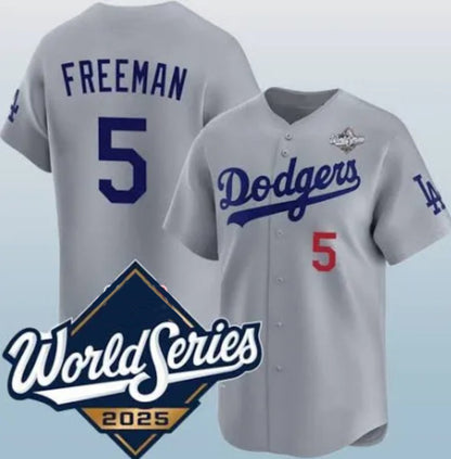 Los Angeles Dodgers #5 Freddie Freeman Gray MIKSHPS 2025 World Series Limited Stitched Jersey