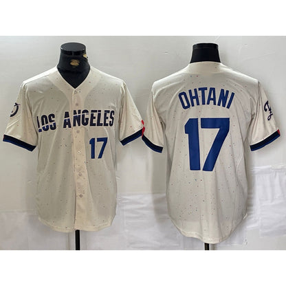 Los Angeles Dodgers #17 Shohei Ohtani Cream MIKSHPS 2024 City Connect Limited Stitched Jersey 2
