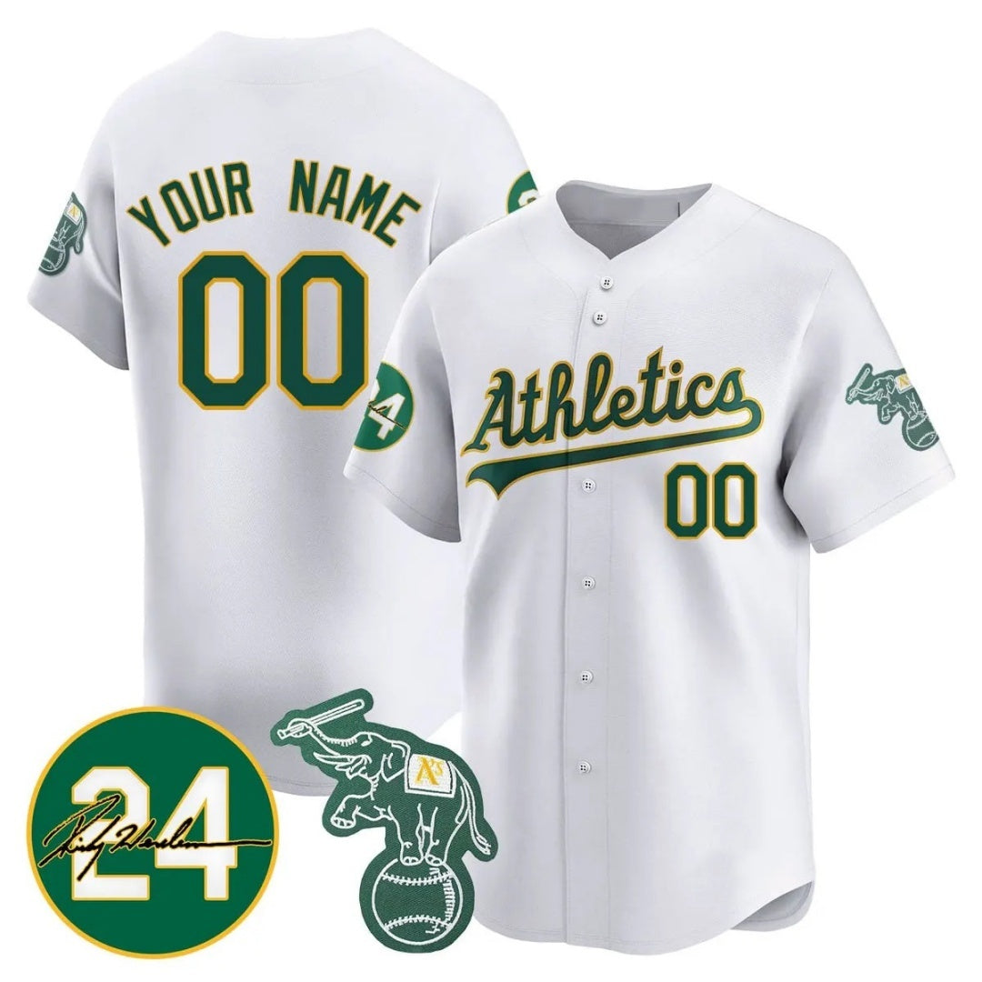 Custom Oakland Athletics White MIKSHPS Jersey - Personalized
