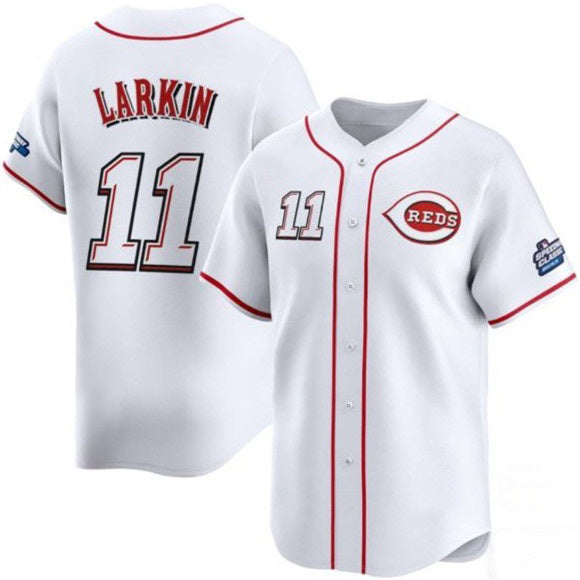 Cincinnati Reds #11 Barry Larkin White MIKSHPS 2025 Speedway Classic Home Limited Stitched Jersey