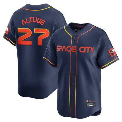 Houston Astros #27 Jose Altuve Player Navy MIKSHPS City Connect Limited Home Stitched Jerseys