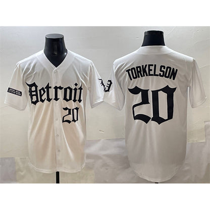 Detroit Tigers #20 Spencer Torkelson White MIKSHPS 'Motor Gothic Edition' Vapor Premier Limited Stitched Jersey