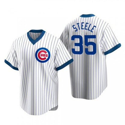 Chicago Cubs #35 Justin Steele White MIKSHPS Pullover Cooperstown Jersey