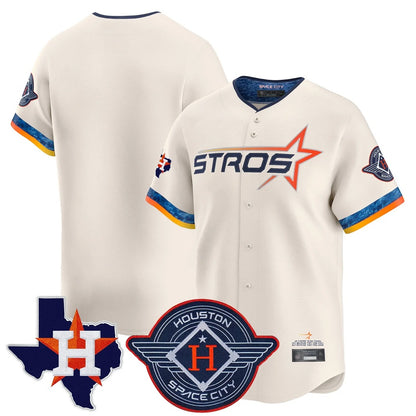 Houston Astros Blank Player Cream MIKSHPS City Connect Texas Patch Vapor Premier Limited Home Stitched Jerseys