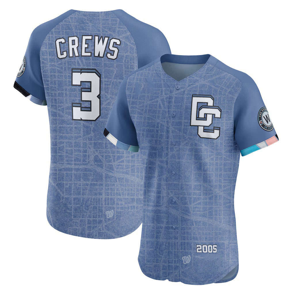 Washington Nationals #3 Dylan Crews Blue MIKSHPS 2025 City Connect Elite Player Jersey