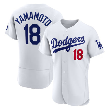 Los Angeles Dodgers #18 Yoshinobu Yamamoto White MIKSHPS Home Authentic Jersey