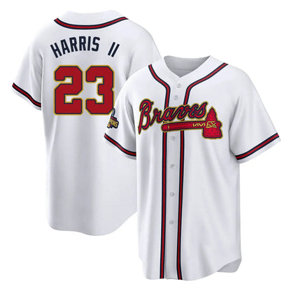 Atlanta Braves #23 Michael Harris II Player White Gold MIKSHPS Home Game Stitched Jerseys