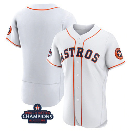 Houston Astros Blank White MIKSHPS 2022 World Series Champions Flex Base Stitched Jersey