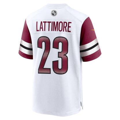 W.Commanders #23 Marshon Lattimore White MIKSHPS Game Jersey