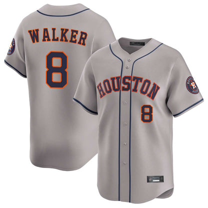 Houston Astros #8 Christian Walker Player Gray MIKSHPS Home Limited Stitched Jerseys