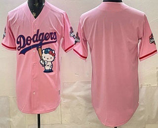 Los Angeles Dodgers Blank Pink MIKSHPS Hello Kitty 2025 World Series Champions Limited Jersey