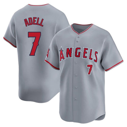 Los Angeles Angels #7 Jo Adell Player Gray MIKSHPS Home Limited Stitched Jerseys