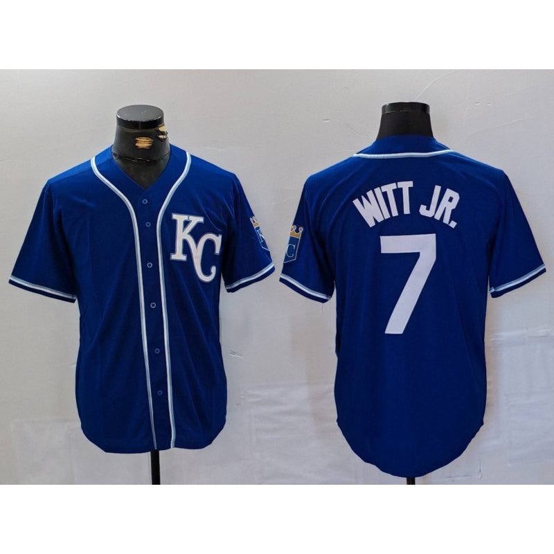 Kansas City Royals #7 Bobby Witt Jr Royal MIKSHPS Cool Base Stitched Jersey