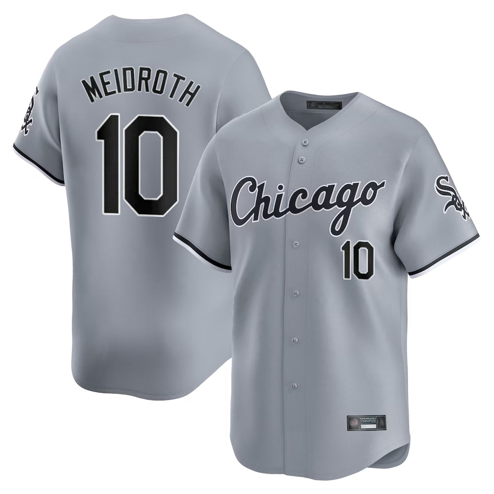 Chicago White Sox #10 Chase Meidroth Player Gray MIKSHPS Road Limited Home Stitched Jerseys