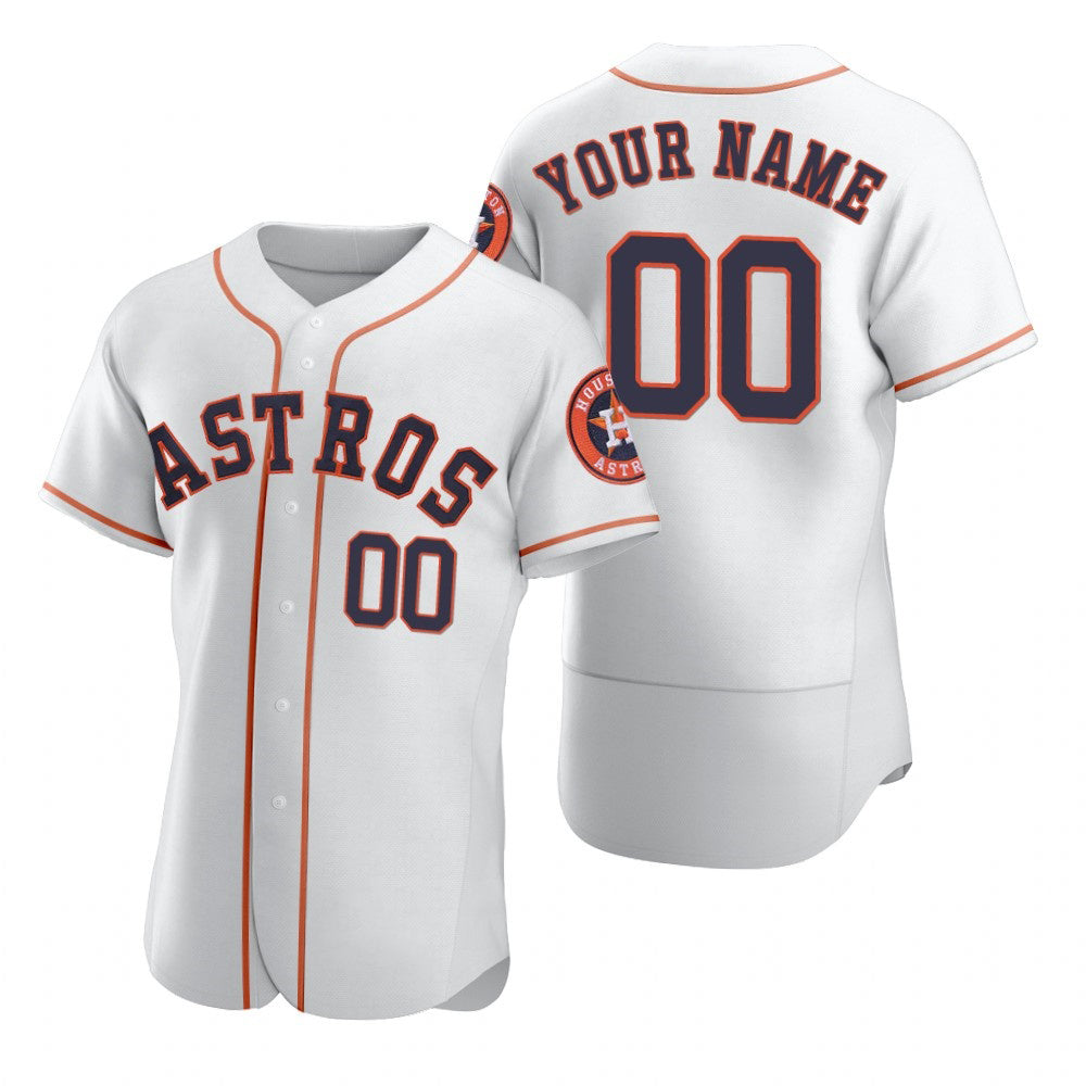 Custom Houston Astros White MIKSHPS 2020 Stitched Flex Base Jersey