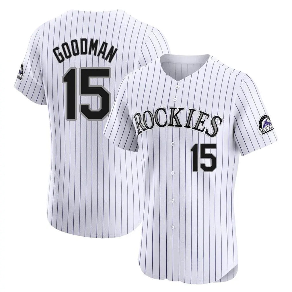 Colorado Rockies #15 Hunter Goodman Player White MIKSHPS Limited Elite Home Stitched Jerseys