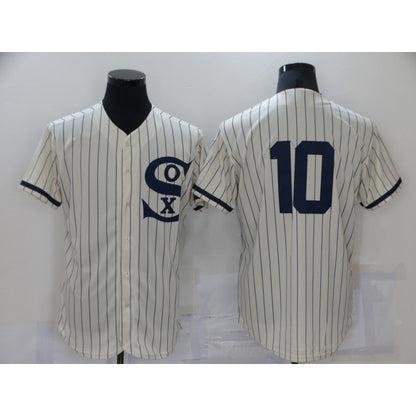 Chicago White Sox #10 Yoan Moncada 2021 Cream MIKSHPS Navy Field of Dreams Flex Base Stitched Jersey