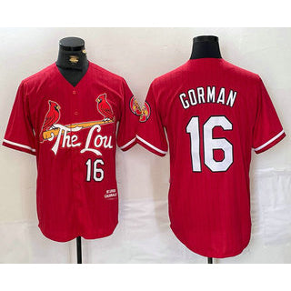 St. Louis Cardinals #16 Nolan Gorman Red MIKSHPS 2024 City Connect Stitched Jersey
