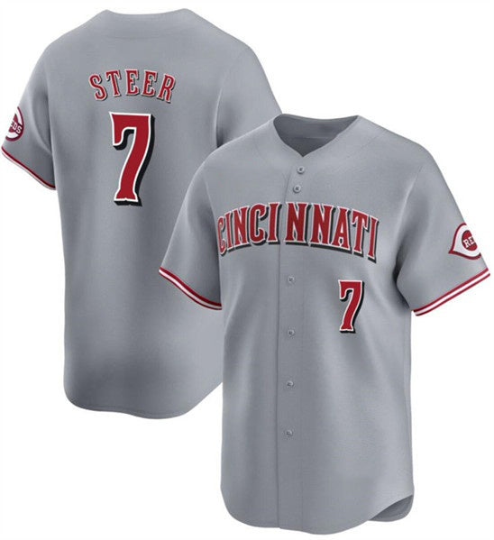 Cincinnati Reds #7 Spencer Steer Gray MIKSHPS Away Limited Stitched Jersey
