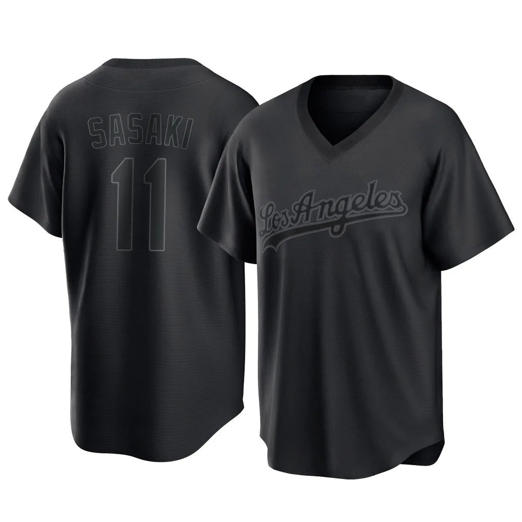 Los Angeles Dodgers #11 Roki Sasaki Player Black MIKSHPS Pitch Fashion T-shirt Stitched Jerseys