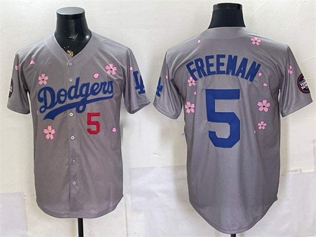 Los Angeles Dodgers #5 Freddie Freeman Grey MIKSHPS 2025 Tokyo Series Limited Stitched Jersey