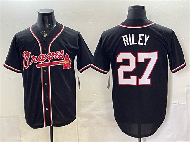Atlanta Braves #27 Austin Riley 2026 Fashion Replica Black MIKSHPS Out Stitched Jersey