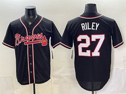 Atlanta Braves #27 Austin Riley 2026 Fashion Replica Black MIKSHPS Out Stitched Jersey