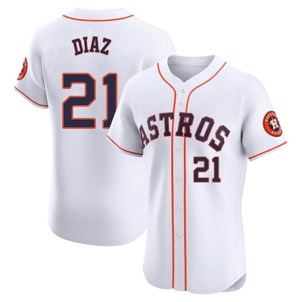 Houston Astros #21 Yainer Diaz Player White MIKSHPS Limited Elite Home Stitched Jerseys