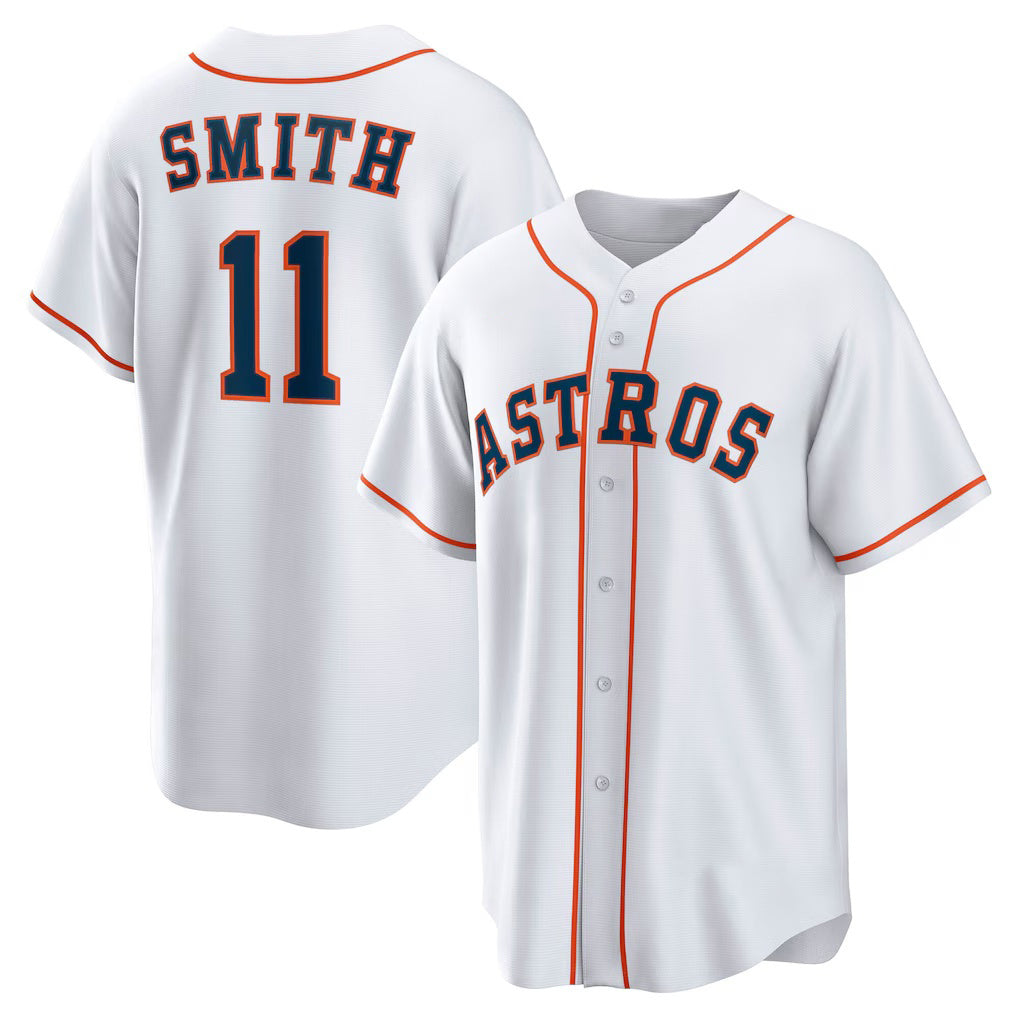 Houston Astros #11 Cam Smith White MIKSHPS Home Replica Jersey