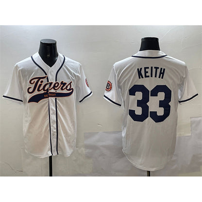 Detroit Tigers #33 Colt Keith White MIKSHPS With Patch Cool Base Stitched Jersey