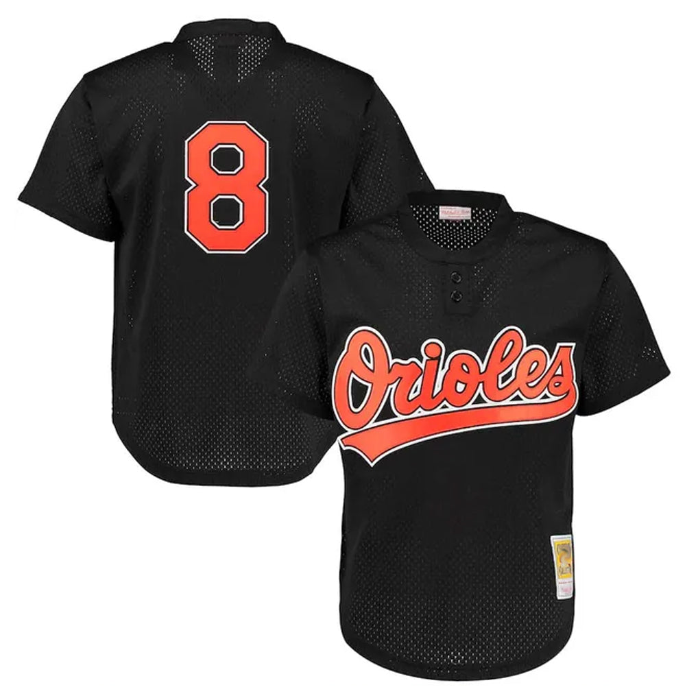 Baltimore Orioles #8 Cal Ripken Player Black MIKSHPS Mitchell & Ness 1997 Cooperstown Mesh Game Stitched Jerseys