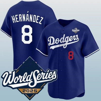 Los Angeles Dodgers #8 Enrique Hernandez Blue MIKSHPS 2025 World Series Vapor Limited Stitched Jersey