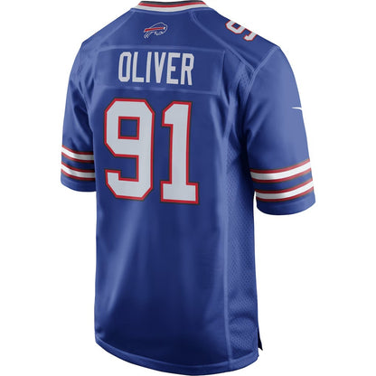 B.Bills #91 Ed Oliver Royal MIKSHPS Team Game Player Jersey
