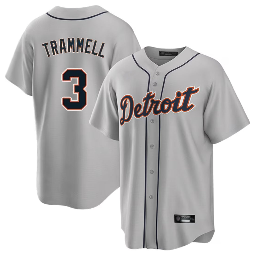 Detroit Tigers #3 Alan Trammell Player Gray MIKSHPS Home Game Stitched Jerseys