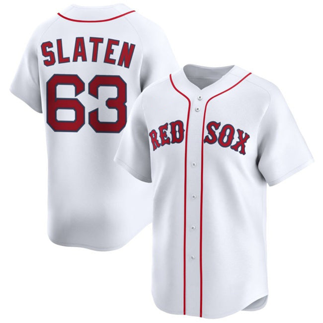 Boston Red Sox #63 Justin Slaten White MIKSHPS 2025 Home Limited Stitched Jersey