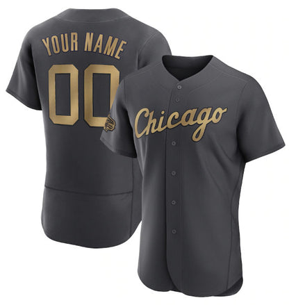 Custom Chicago White Sox Active Player Charcoal MIKSHPS 2022 All-Star Flex Base Stitched Jersey