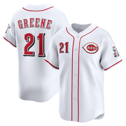 Cincinnati Reds #21 Hunter Greene White MIKSHPS Home Limited Player Jersey