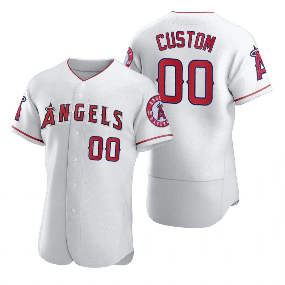 Custom Los Angeles Angels White MIKSHPS 2020 Stitched Flex Base Jersey