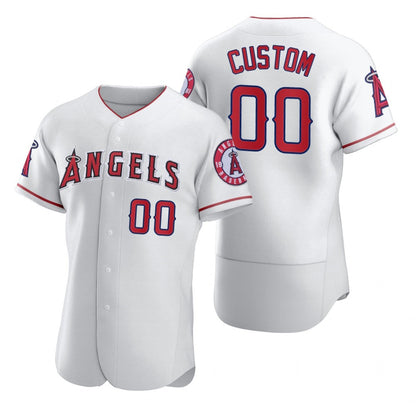 Custom Los Angeles Angels White MIKSHPS 2020 Stitched Flex Base Jersey