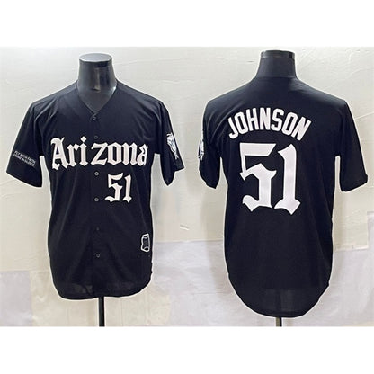 Arizona Diamondbacks #51 Randy Johnson Black MIKSHPS 'Gothic Desert Fang Edition' Vapor Premier Limited Stitched Jersey