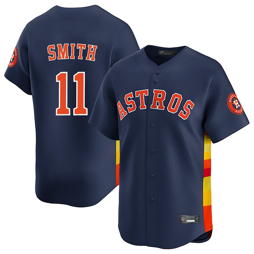 Houston Astros #11 Cam Smith Player Navy MIKSHPS Home Limited Stitched Jerseys