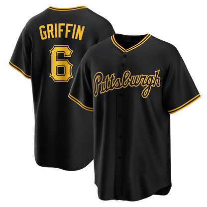 Pittsburgh Pirates #6 Konnor Griffin Black MIKSHPS Alternate Replica Jersey