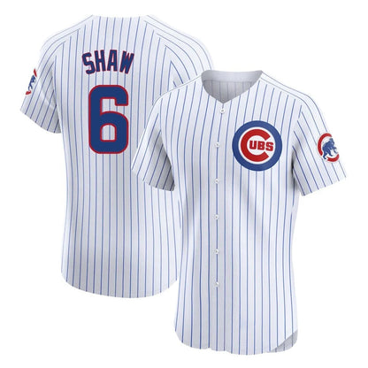 Chicago Cubs #6 Matt Shaw Player White MIKSHPS Limited Elite Home Game Stitched Jerseys