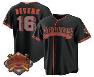 San Francisco Giants #16 Rafael Devers Black MIKSHPS 2026 Alternate Stadium Stitched Jersey