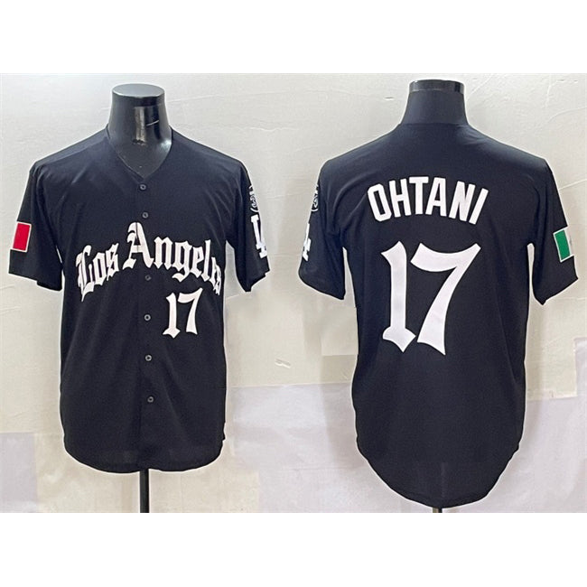 Los Angeles Dodgers #17 Shohei Ohtani Black MIKSHPS Mexico 2025 LA Gothic Style With Fernando Patch Vapor Premier Limited Stitched Jersey