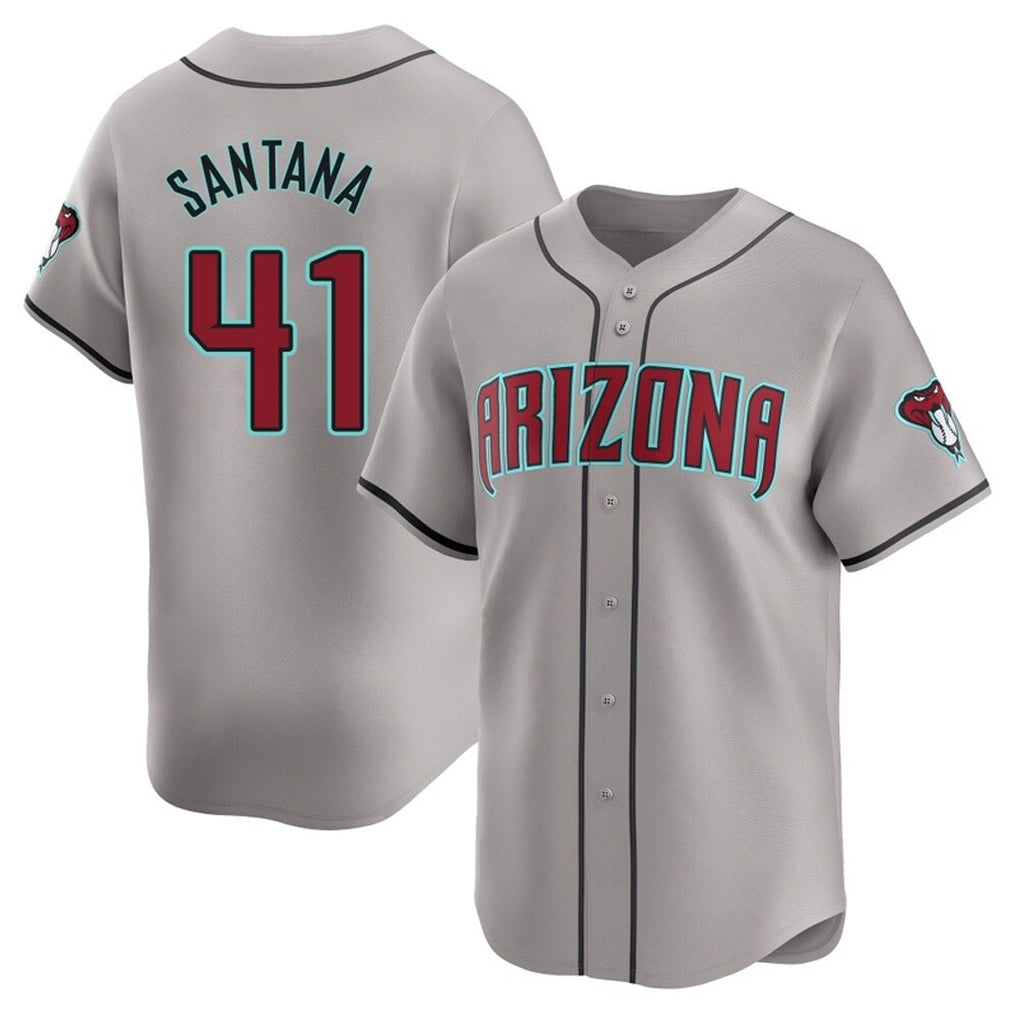 Arizona Diamondbacks #41 Carlos Santana Player Gray MIKSHPS Road Limited Home Game Stitched Jerseys