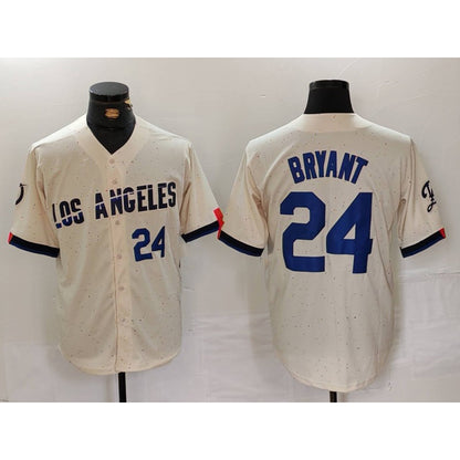 Los Angeles Dodgers #24 Kobe Bryant Number Cream MIKSHPS 2024 City Connect Limited Stitched Jerseys