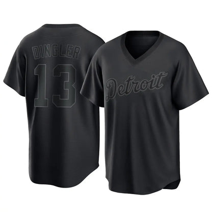 Detroit Tigers #13 Dillon Dingler Player Black MIKSHPS T-shirt Home Game Stitched Jerseys