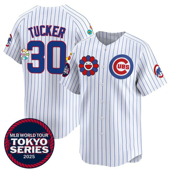Chicago Cubs #30 Kyle Tucker White MIKSHPS 2025 Tokyo Series Limited Stitched Jersey